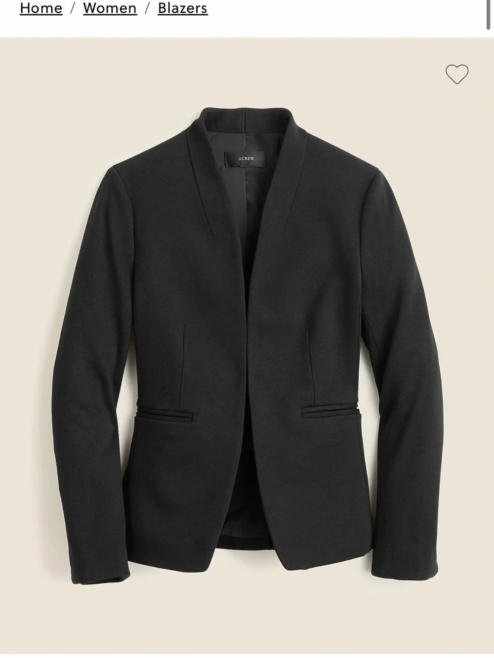 J. Crew Black Twill Blazer. Size 6.
